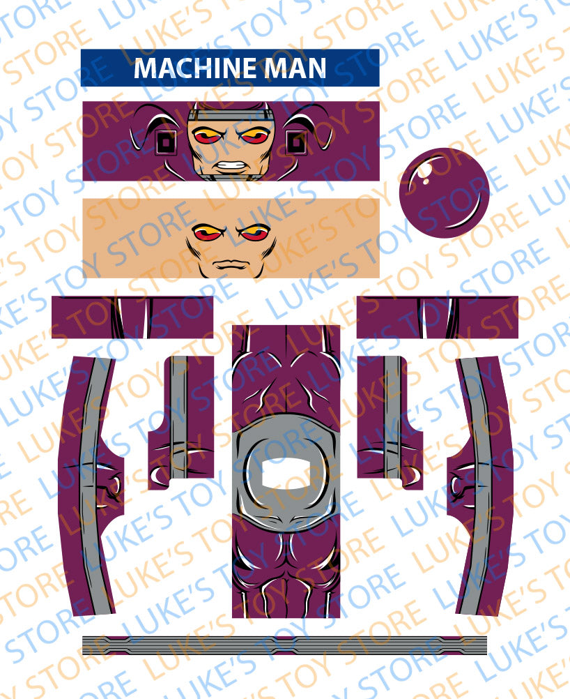 Machine Man Character Stickers by Barry Bradfield