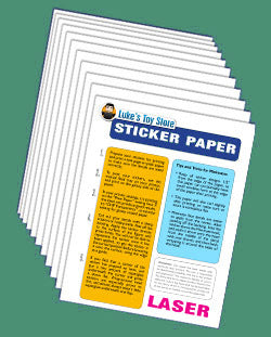 Vinyl Sticker Paper (Laser) 10 Sheets White