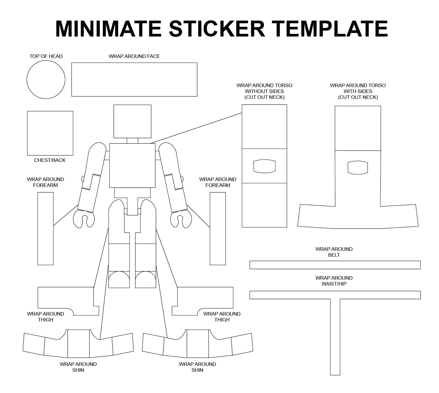 Rash Driving Sticker Format:pdf Minimate Sticker Template – Luke's Toy Store