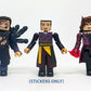 Dead Doctor Strange & Scarlet Witch Custom Minimates with Wong Stickers