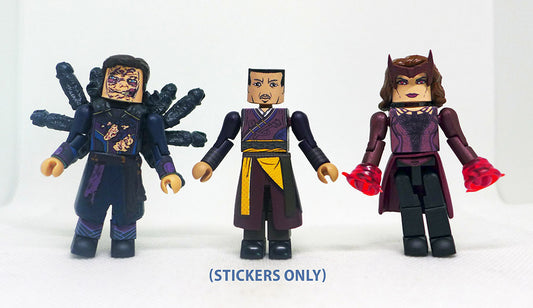 Dead Doctor Strange & Scarlet Witch Custom Minimates with Wong Stickers
