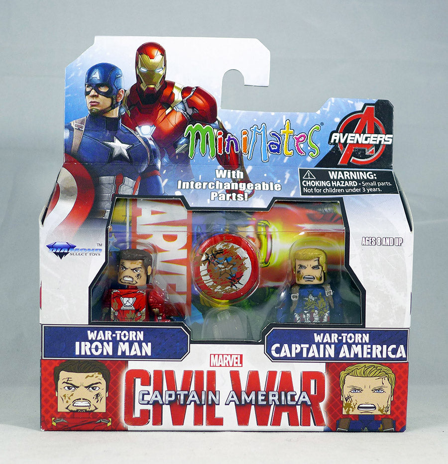 Marvel Minimates Civil War War Torn Iron Man & Captain America