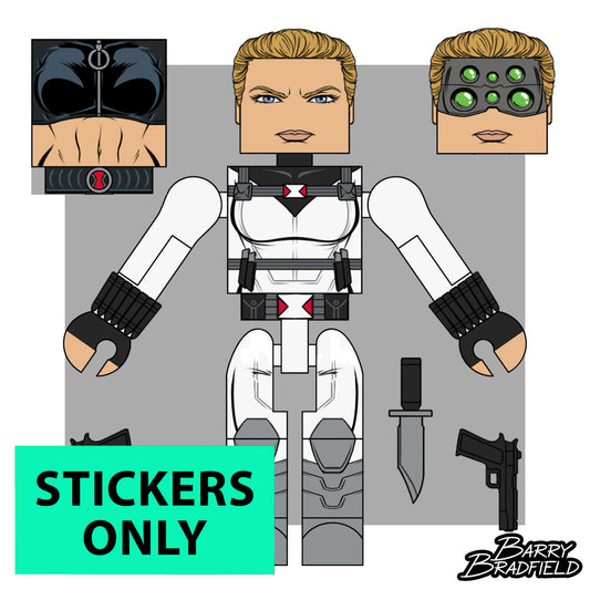 White Widow Character Stickers by Barry Bradfield