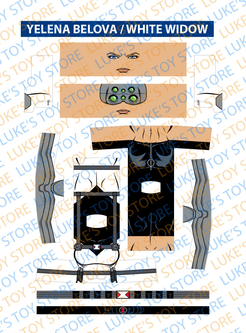 White Widow Character Stickers by Barry Bradfield