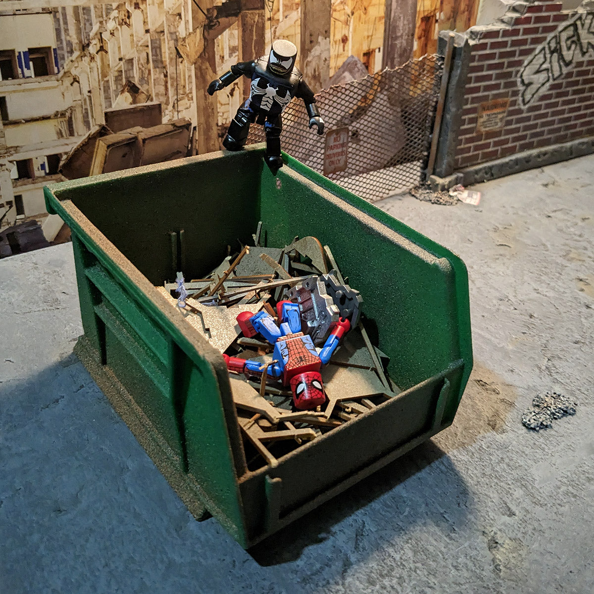 Large Industrial Trailer Dumpster with Debris